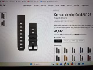 Correa Garmin Quickfit 26 Gris