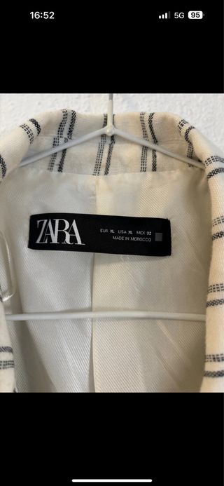 Americana Zara rayas beige y negro