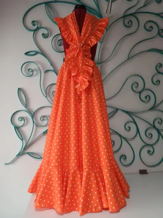 Conjunto Flamenco Naranja Lunares