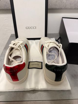 Gucci Ace Serpente Sneakers Bianco Rosso tag 42,43