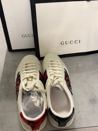Gucci Ace Serpente Sneakers Bianco Rosso tag 42,43