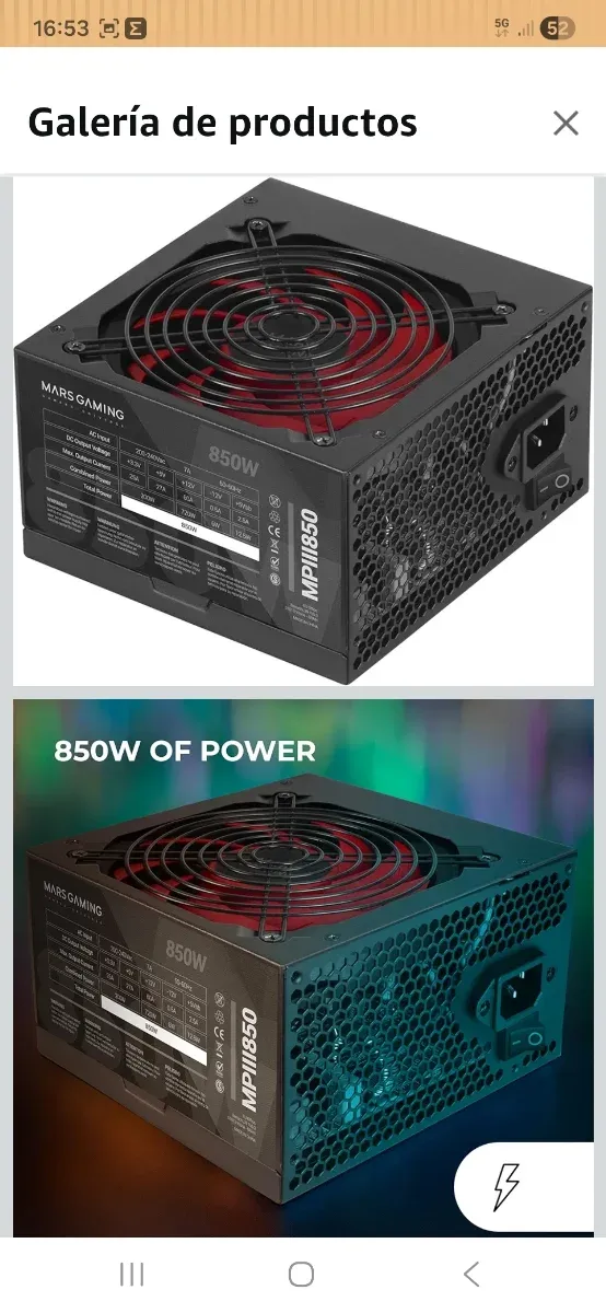 Mars Gaming MPIII850 Fuente de Alimentación 850W