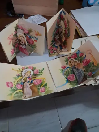 6 Tarjetas Navidad López Troqueladas antiguas