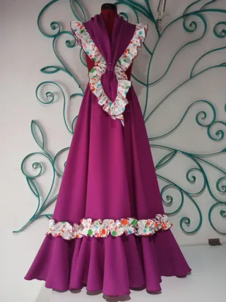 Conjunto Flamenco Multicolor y Morado