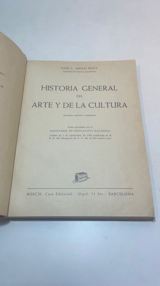 Historia General del Arte y Cultura. Año: 1958
