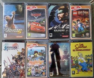 8 Juegos PSP: Pro Evolution, Cars, Lego, Simpsons.