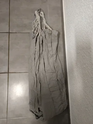 Hamaca colgante tela gris con anilla