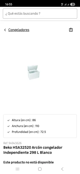 Arcón Congelador Beko 298L Ciclico 86cm