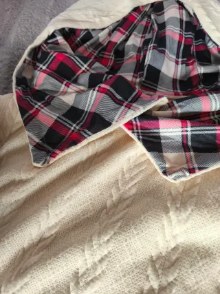 Vestido punto cuadros beige S/M