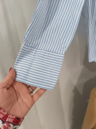 Camisa Zara Rayas Azul Talla XL