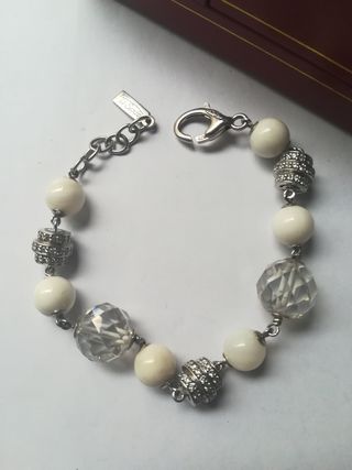 Pulsera La Sposa Plata y Perlas Blancas