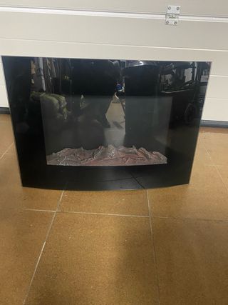 Estufa decorativa cristal negro simulación fuego