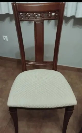 2 Sillas Comedor Madera Tapizadas Beige