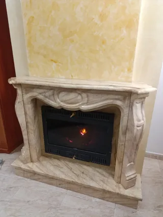 Marco Chimenea Mármol Blanco Carrara Estilo LuisXV