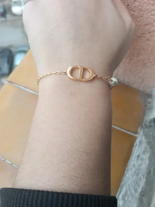 Pulsera Dior CD Perla y Moneda Oro