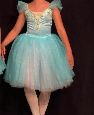 Vestido Ballet Tutú Turquesa talla 10-12 años