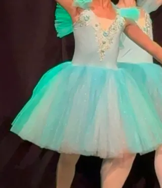 Vestido Ballet Tutú Turquesa talla 10-12 años