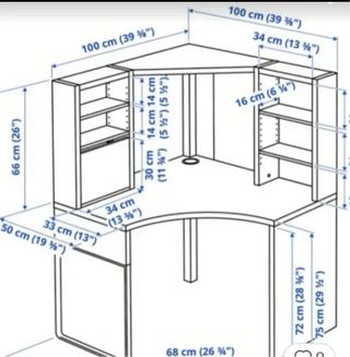 Escritorio de esquina blanco Ikea