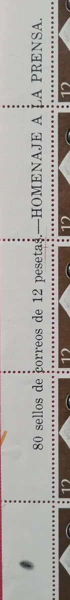 80 Sellos España 12 Pesetas - Homenaje Prensa