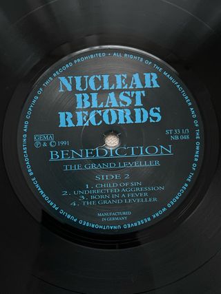 Vinilo de Benediction “The Grand Leveller”