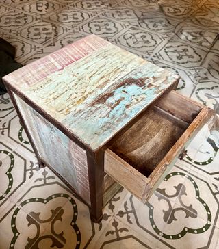 Mesitas Auxiliares Vintage Madera y Metal