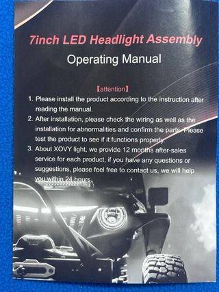 Faro LED 7 Pulgadas Negro NUEVO