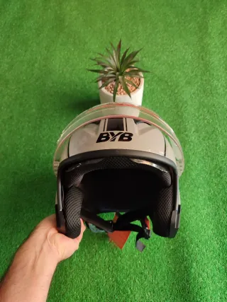 Casco Moto Jet Talla L Gris Unisex