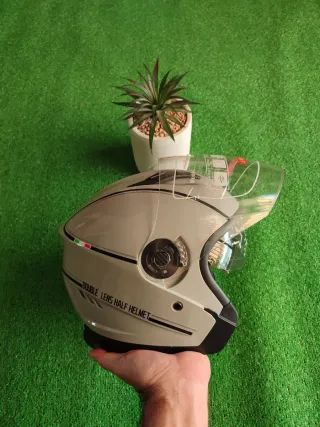 Casco Moto Jet Talla L Gris Unisex