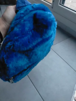 Mochila infantil azul peluche