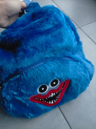 Mochila infantil azul peluche