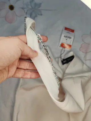 Vestido Zara blanco con escote halter