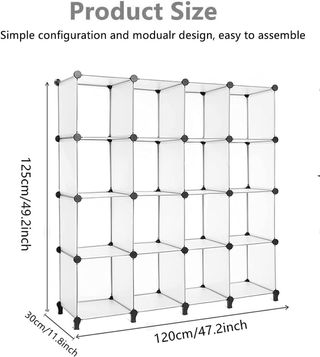 Armario 16 cubos plegable PP