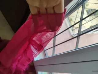 Cortinas semitransparentes rosa fucsia