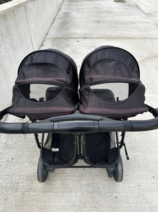 Carrito gemelar biplaza negro
