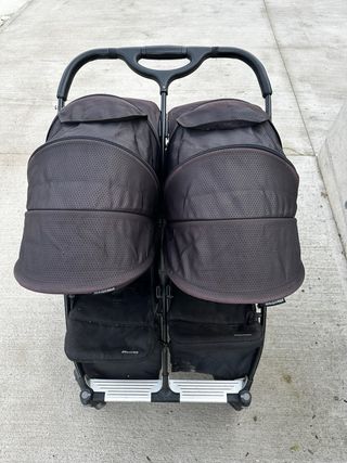 Carrito gemelar biplaza negro