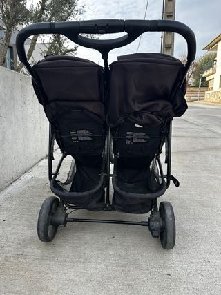 Carrito gemelar biplaza negro