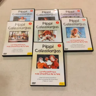 Lote 7 DVDs Pippi Calzaslargas Serie Completa