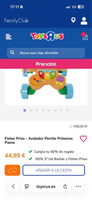 Andador primeros pasos Fisher Price