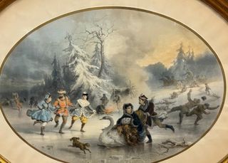 Cuadros Ovales Invierno y Otoño Dorados