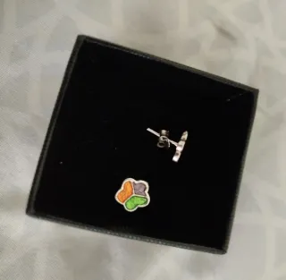 Pendientes plata esmaltados flor