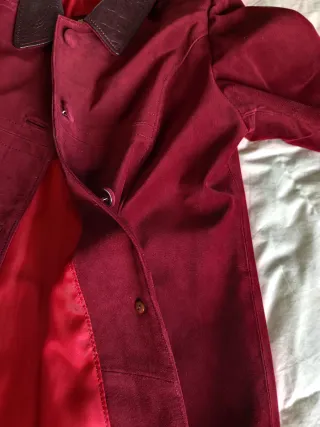 Chaqueta de ante granate para mujer