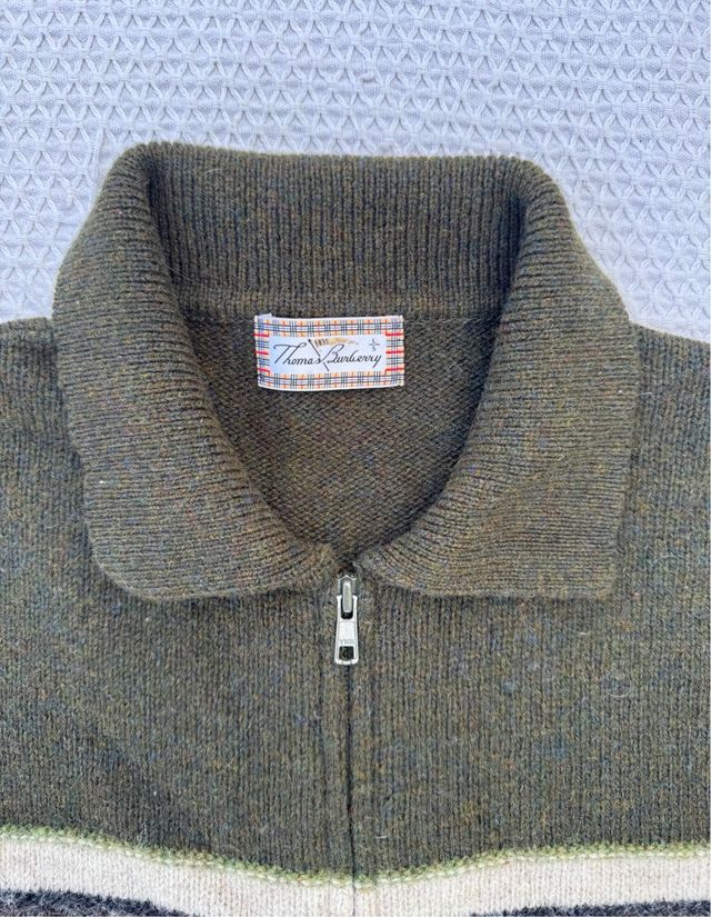 Jersey Thomas Burberry Vintage Rayas Verde Multico