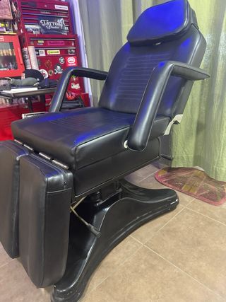 Sillón Profesional Tatuaje Piel Sintética Negro