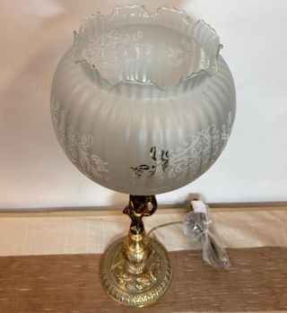 Lámpara Sobremesa Querubín Bronce Cristal