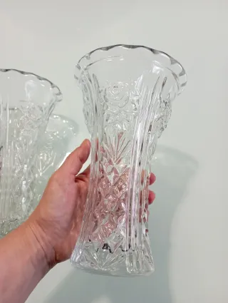 Pareja de jarrones de Cristal