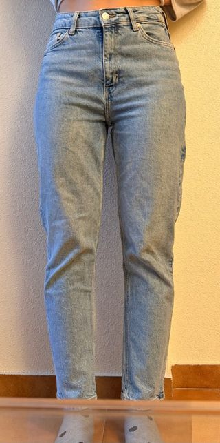 Pantalón Mom Fit H&M Azul