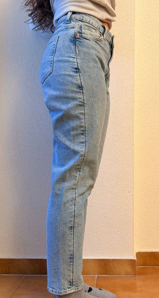 Pantalón Mom Fit H&M Azul