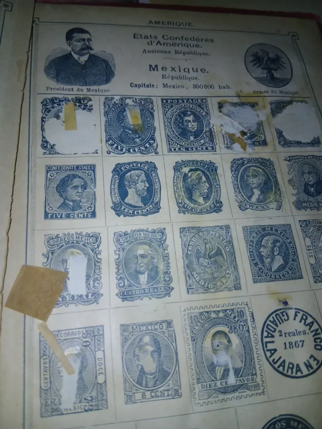 USA ESTADOS UNIDOS ALBUM  para Sellos XIX