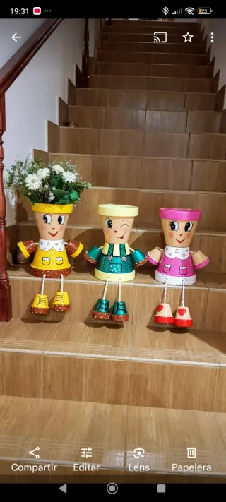 Muñecas macetas pintadas a mano resistente al agua