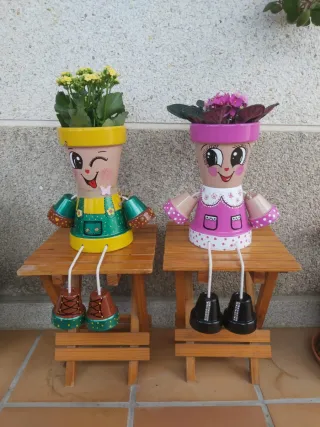 Muñecas macetas pintadas a mano resistente al agua